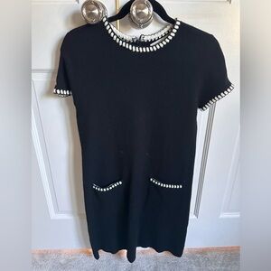 Zara Black Dress with White Trim
